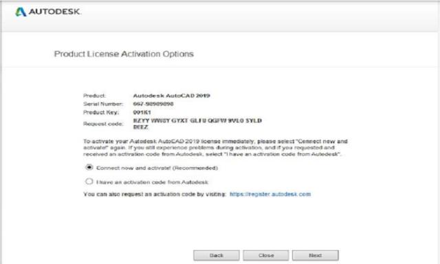 Chọn mục I have an activation code from Autodesk