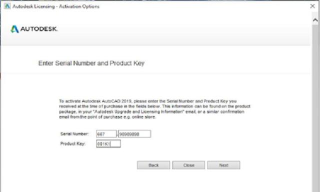 Nhập hai thông tin vào mục Serial Number và Product Key