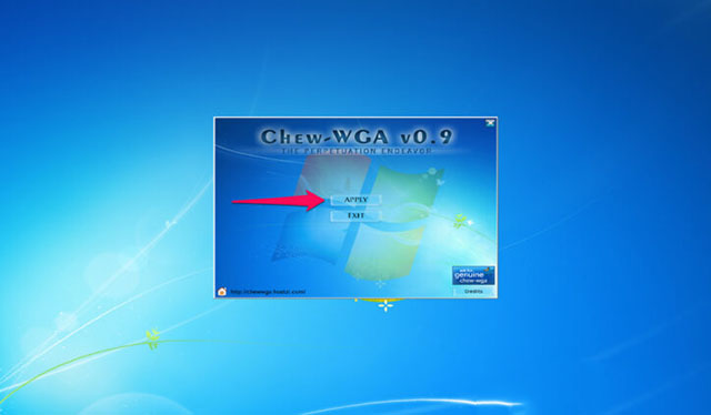 Kích hoạt Win 7 bằng phần mềm CHEW-WGA V0.9 