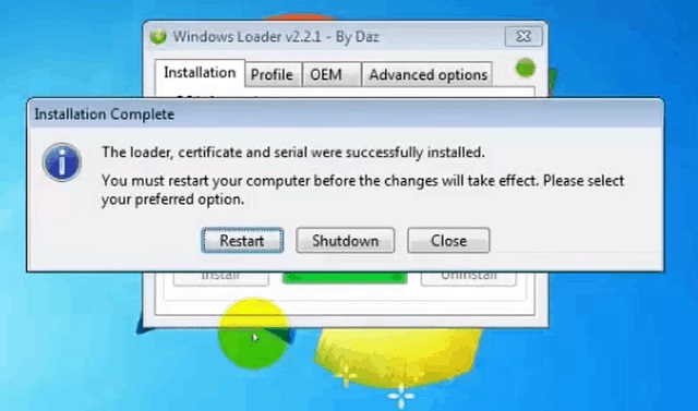 Cách crack Win 7 bằng phần mềm Windows Loader